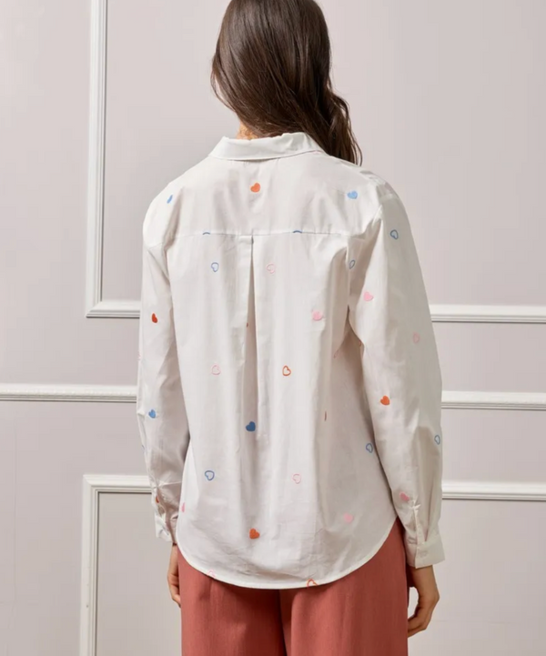 White Shirt w/Heart Detail