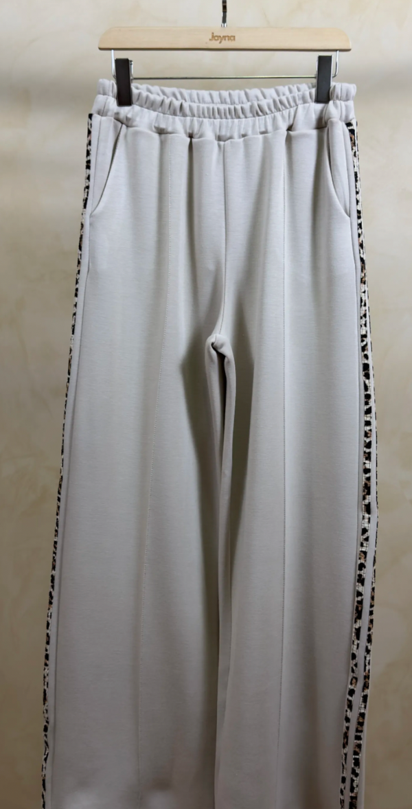 Wide Leg Leopard Stripe Joggers