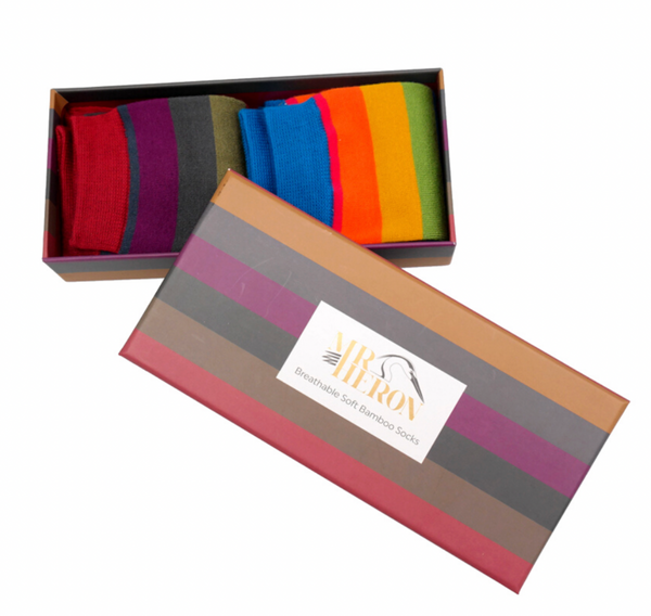 Mr Heron Thick Stripes Socks Box