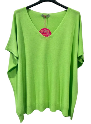 Lime Green v neck light weight sweater