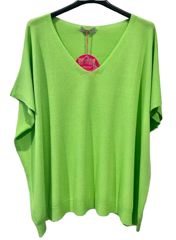 Lime Green v neck light weight sweater