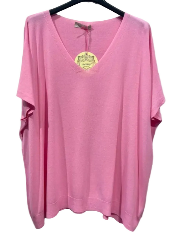 Pink v neck light weight sweater