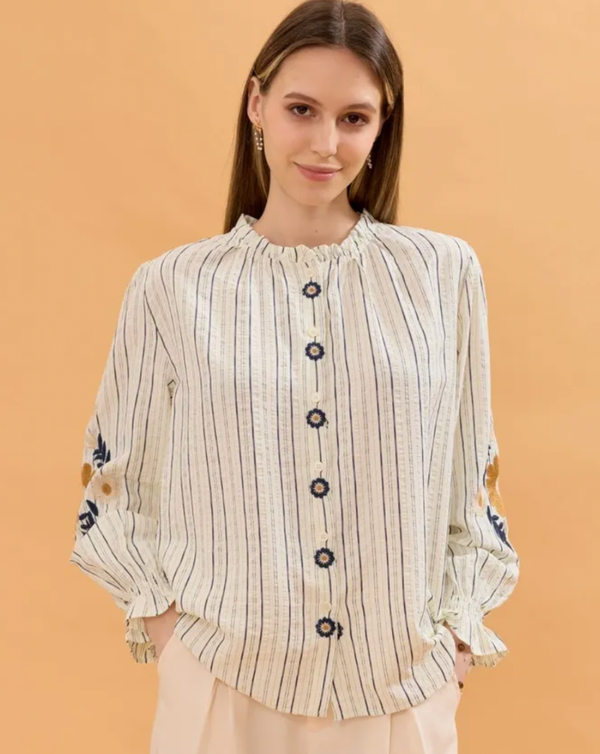 Spring Top w/Floral Detail