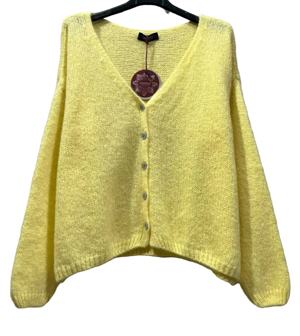 Mohair yellow cardigan