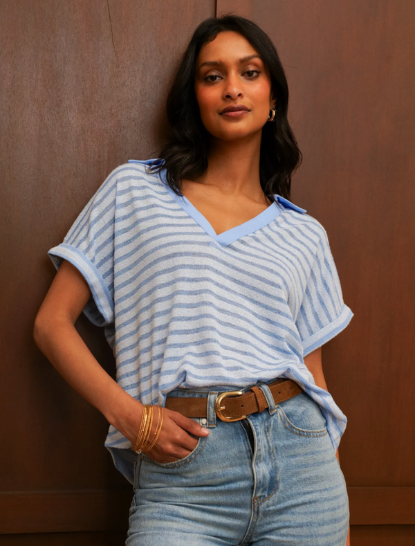 Striped V-Neck Top