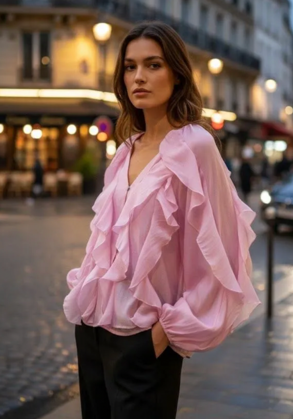 Sheer Ruffle Top