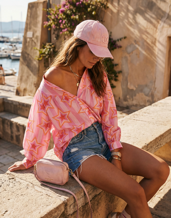 Pink Star-print Blouse