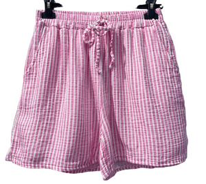 Pink & White striped shorts
