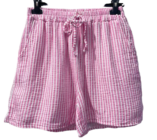 Pink & White striped shorts