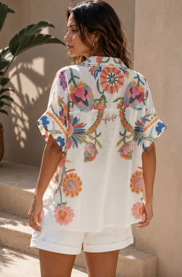 Vibrant Floral Print Shirt
