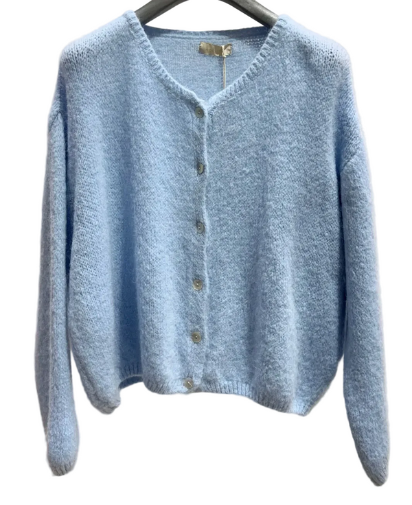 Kid mohair cardigan in light blue colour