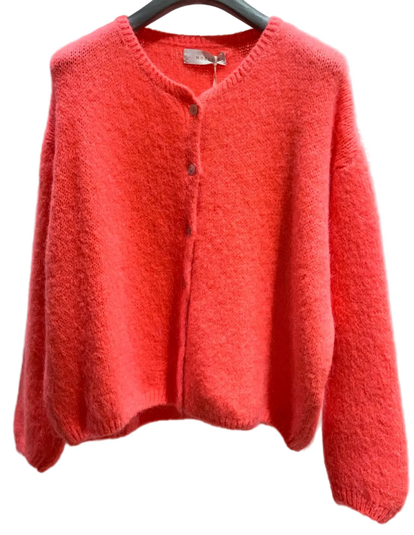 Kid mohair coral cardigan