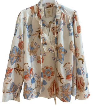 Floral boho v neck blouse