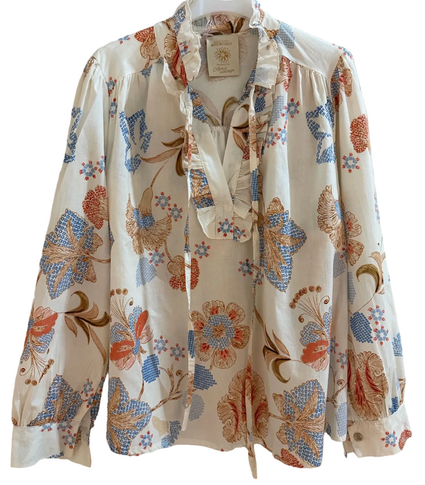 Floral boho v neck blouse