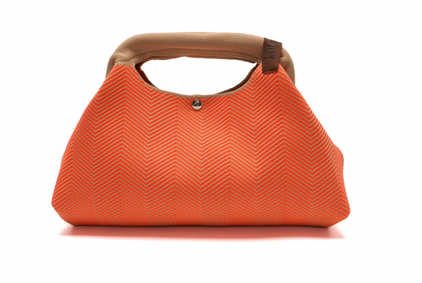 Orange Herringbone Clutch