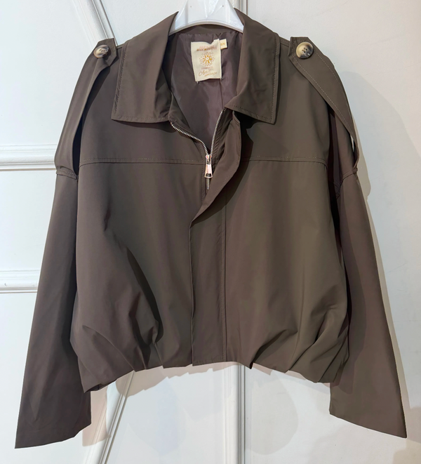 Cropped Utility Bomber Jacket