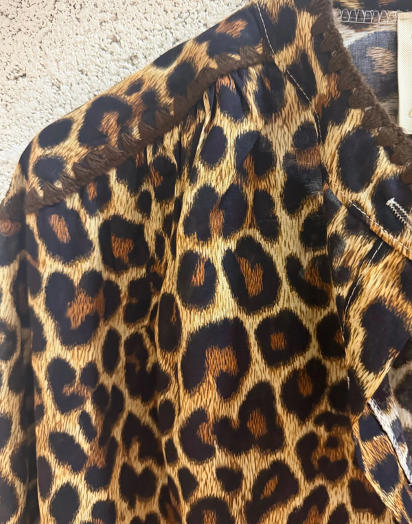 Vintage Leopard Print Blouse