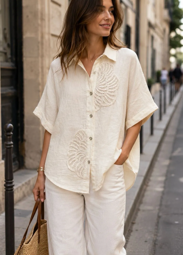 Linen Floral Top