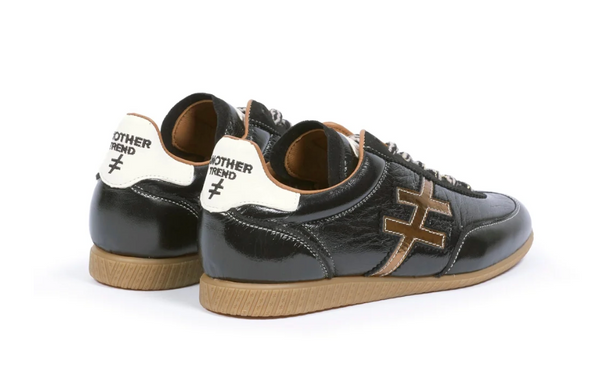 Another Trend Black Patent and Gold Trainer