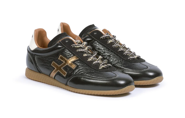 Another Trend Black Patent and Gold Trainer