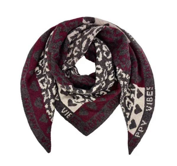 "Happy Vibes" Reversible Triangular Scarf