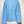 Load image into Gallery viewer, A light blue knit cardigan sweater with contrasting blue and white patterned collar, cuffs, and hem, hanging on a wooden hanger against a plain white wall.
