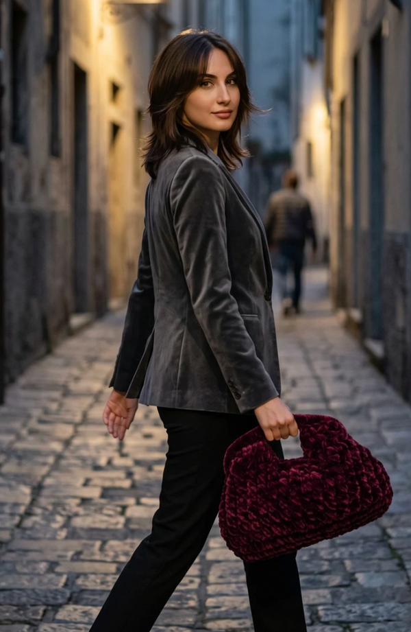 Large Bouclé Clutch