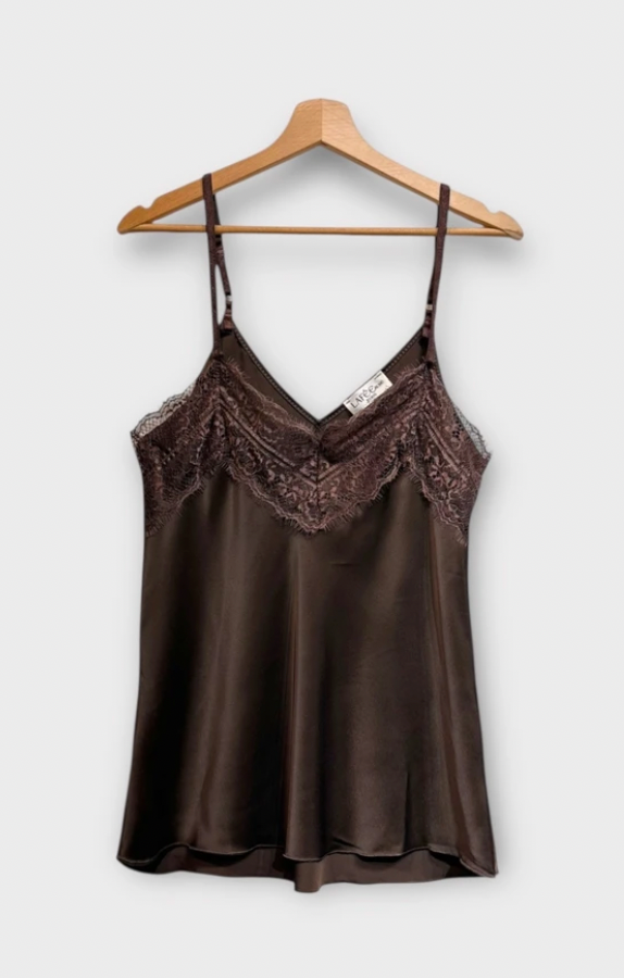 Chocolate Lace Trim Cami
