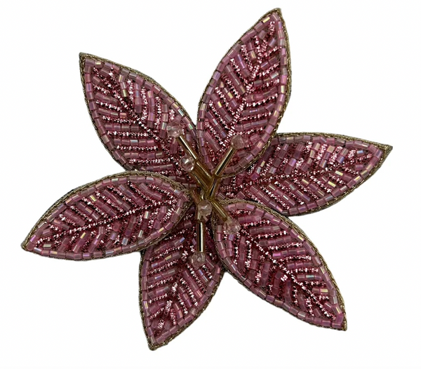 Hand Beaded Lotus Flower Broach