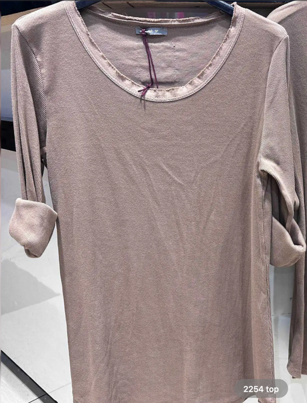 Long Sleeve Ribbed T-shirt Top