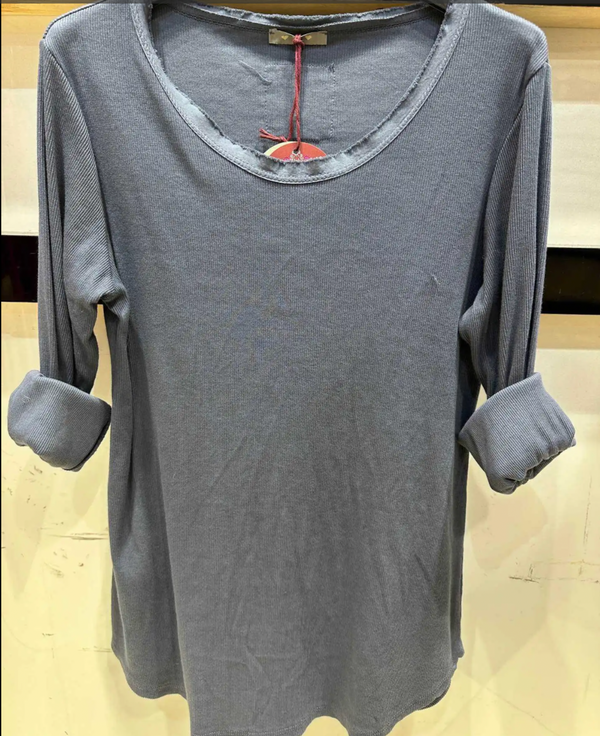 Long Sleeve Ribbed T-shirt Top