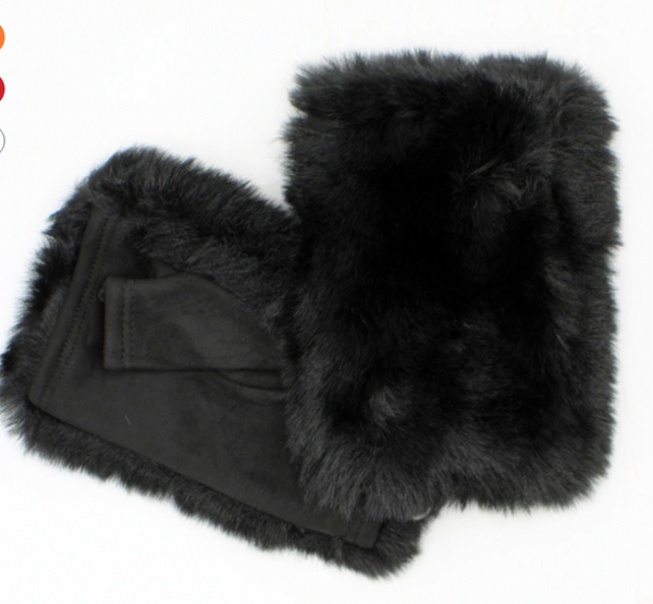 Faux Fur Fingerless Gloves