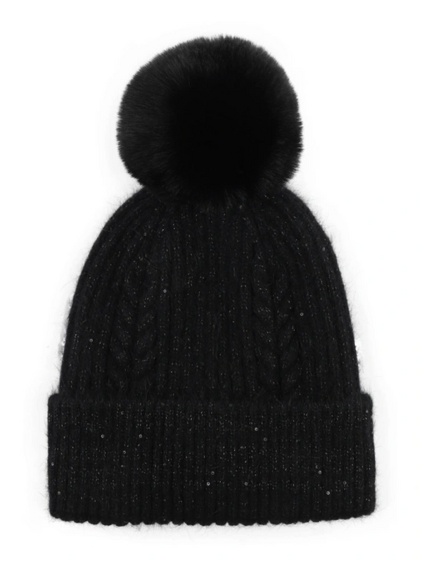 Sequin Pom Pom Hat