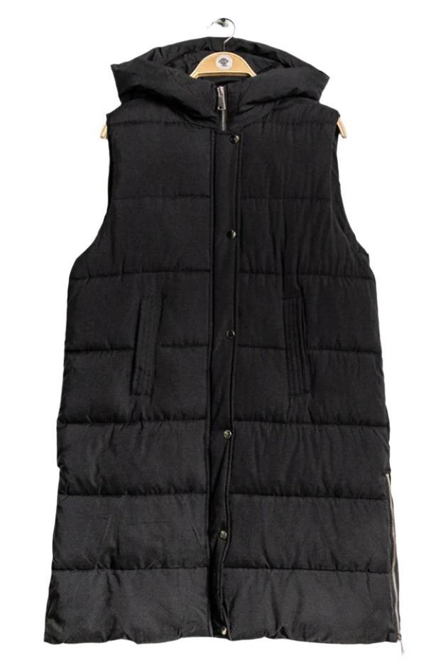 Long Sleeveless Puffer Coat