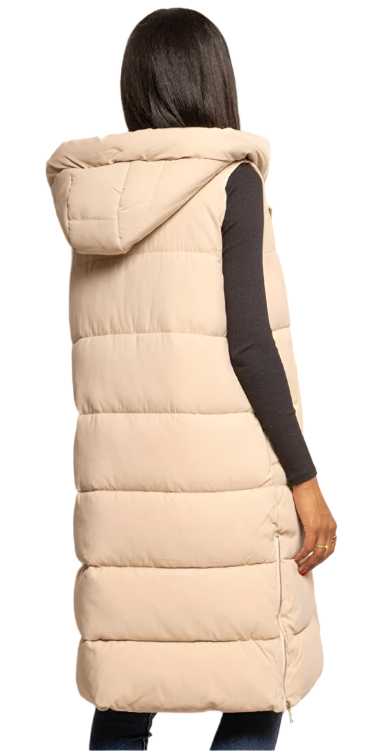 Long Sleeveless Puffer Coat