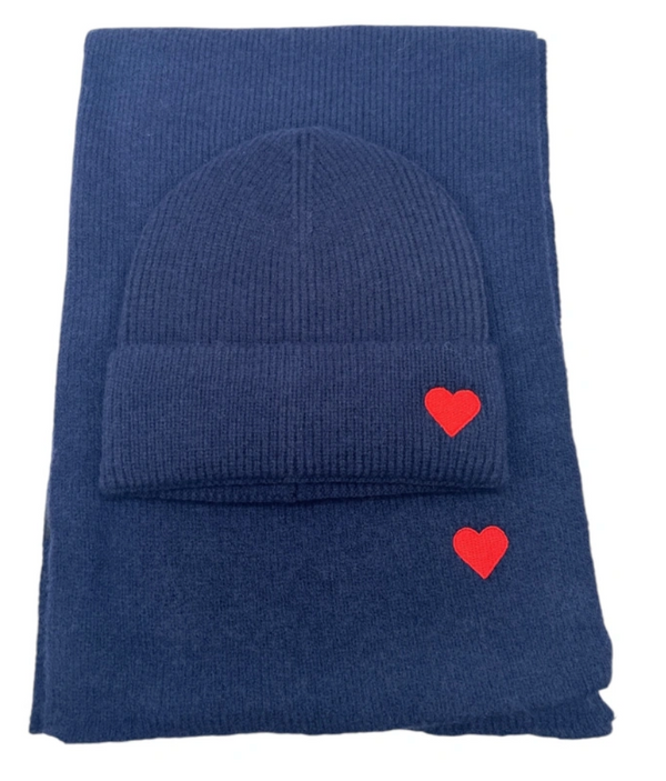 Hat & Scarf Set w/Heart