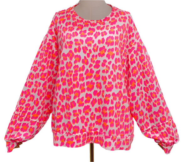 Bright Pink Leopard Sweatshirt