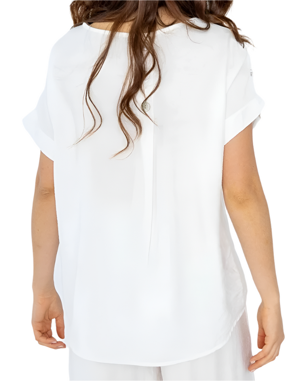 Short Sleeve Top w/Back Button Detail