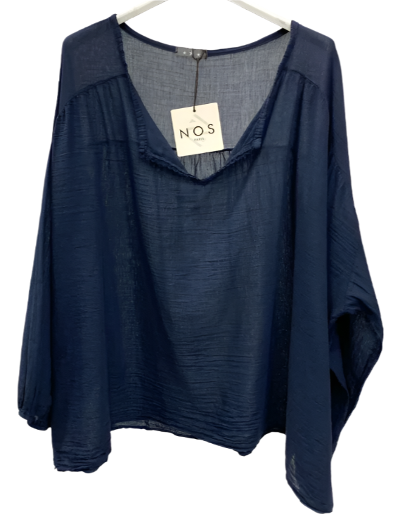 Cotton Open Neck Top