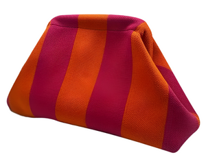 Deep orange and pink stripe cloud bags