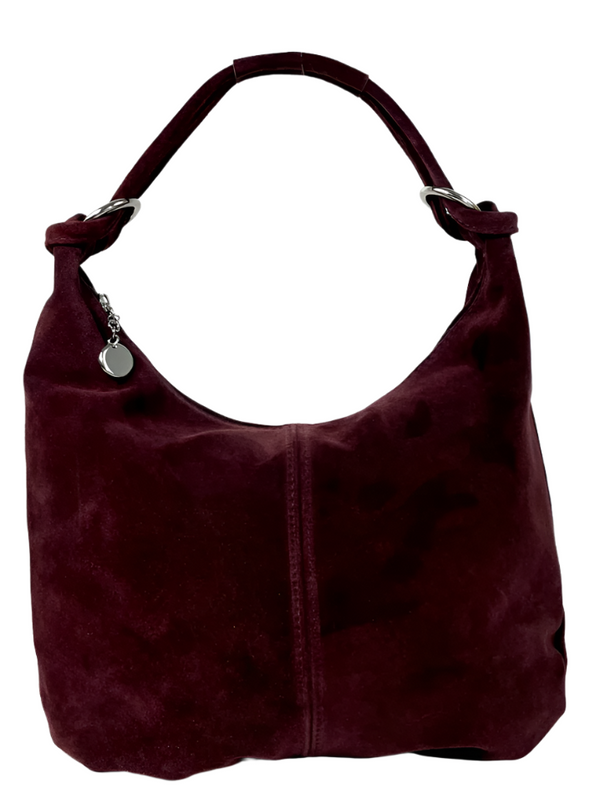 ITALIAN SUEDE TOTE BAG WITH THAI SILVER RINGS