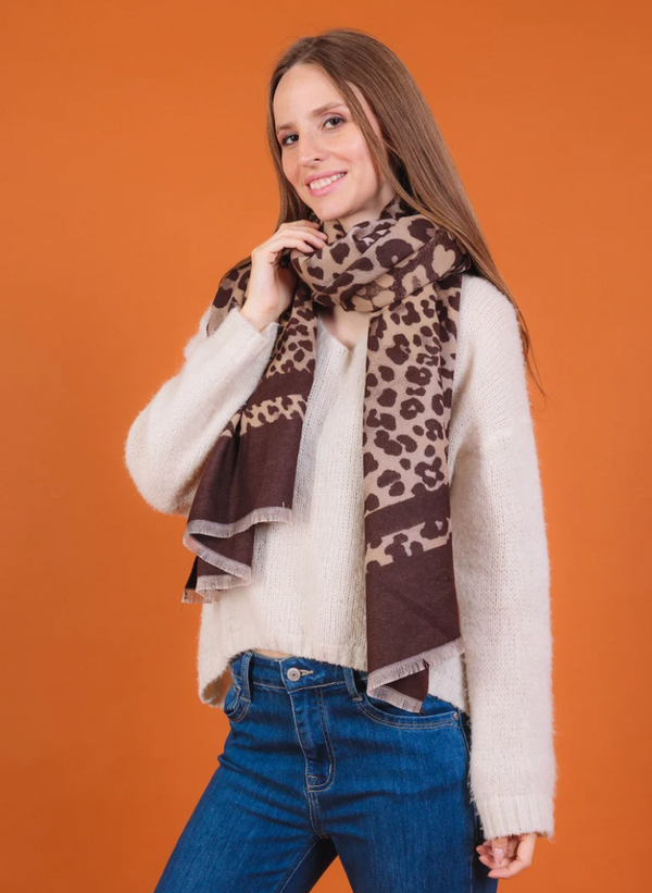 Leopard Print w/Stripe Detail