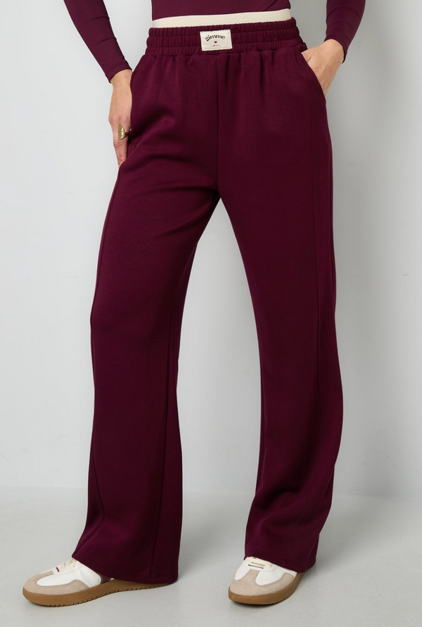Burgundy Track Bottoms