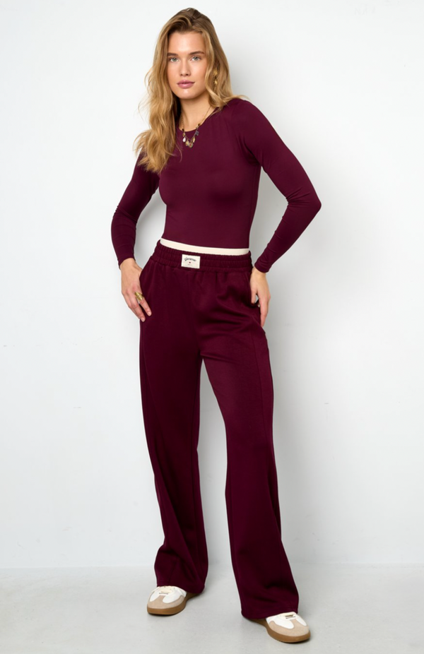 Burgundy Track Bottoms