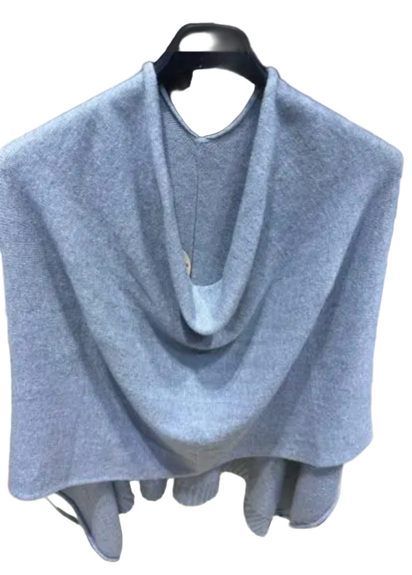 Grey cotton poncho