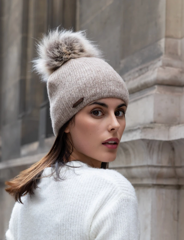 Burgundy Fleece Lined Bobble Hat