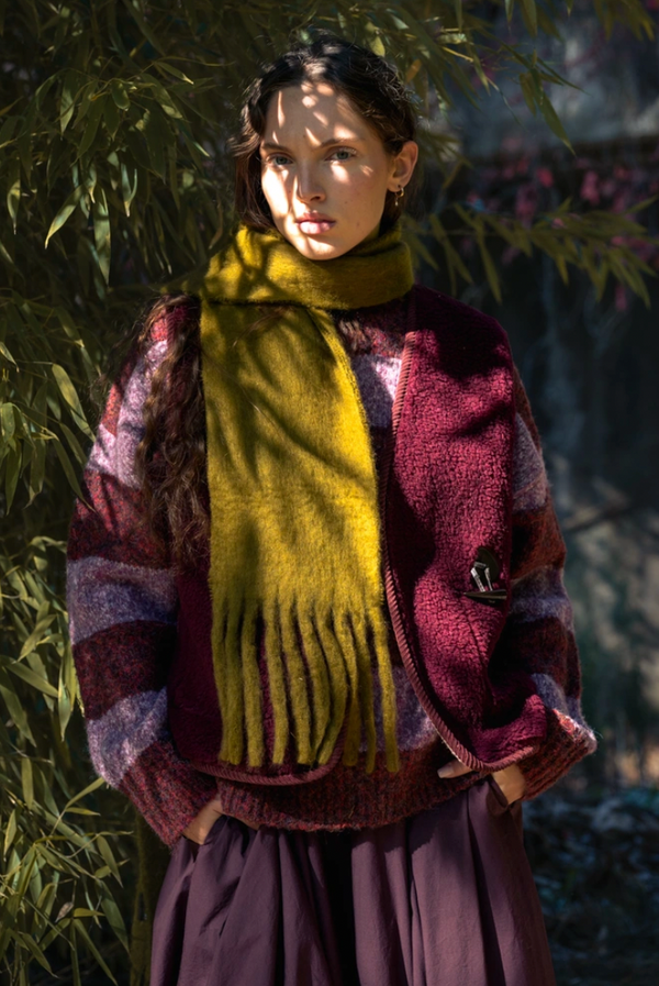 Burgundy & Pink Striped Jumper