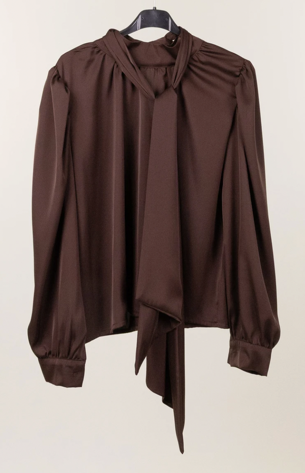 Satin Blouse w/Bow