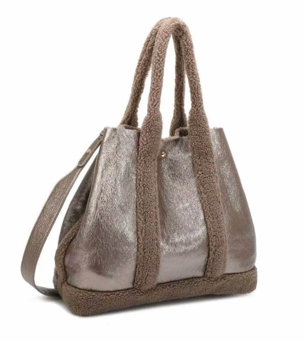 Metallic Teddy Tote Bag