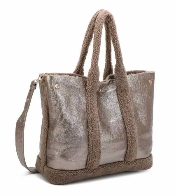 Metallic Teddy Tote Bag